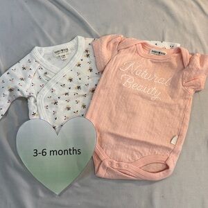 Rabbit + Bear - Organic Cotton Baby Onesie and Wrap Top Set